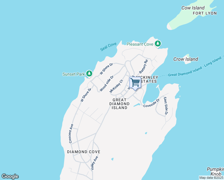 map of restaurants, bars, coffee shops, grocery stores, and more near 8 McKinley Court in Portland