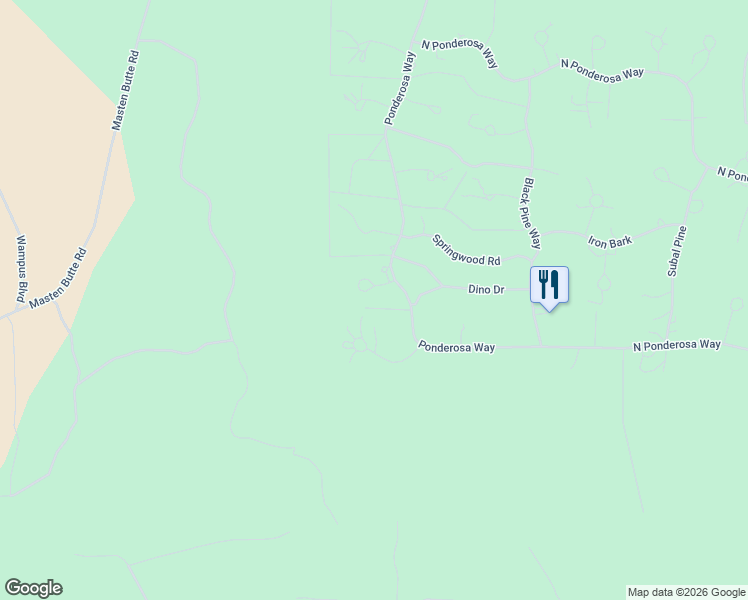 map of restaurants, bars, coffee shops, grocery stores, and more near 51841 Ponderosa Way in La Pine