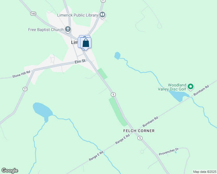 map of restaurants, bars, coffee shops, grocery stores, and more near Maine 5 in Limerick
