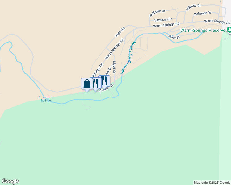map of restaurants, bars, coffee shops, grocery stores, and more near 401 Skiway Drive in Ketchum