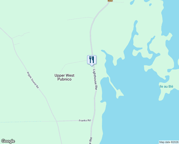 map of restaurants, bars, coffee shops, grocery stores, and more near 462 Lighthouse Route in West Pubnico