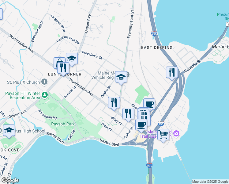 map of restaurants, bars, coffee shops, grocery stores, and more near 237 Sherwood Street in Portland