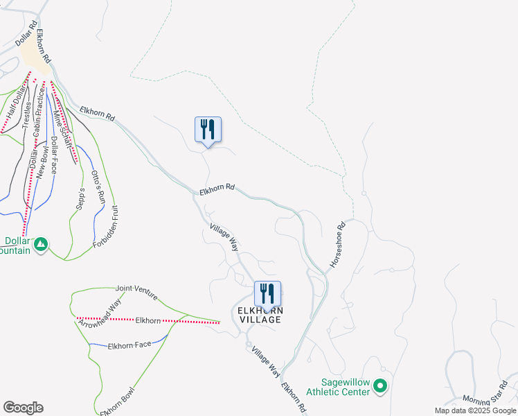 map of restaurants, bars, coffee shops, grocery stores, and more near Sun Valley Trail in Hailey