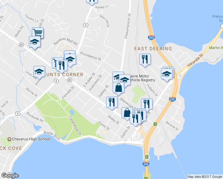 map of restaurants, bars, coffee shops, grocery stores, and more near 237 Sherwood Street in Portland