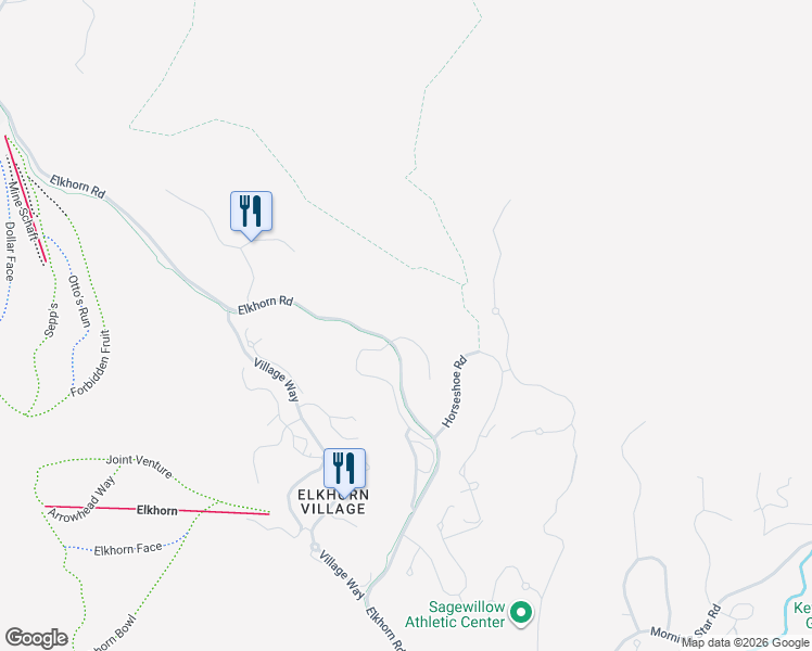 map of restaurants, bars, coffee shops, grocery stores, and more near 101 Blue Grouse Road in Sun Valley