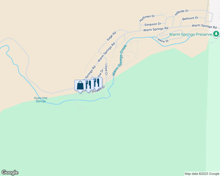 map of restaurants, bars, coffee shops, grocery stores, and more near 401 Skiway Drive in Ketchum