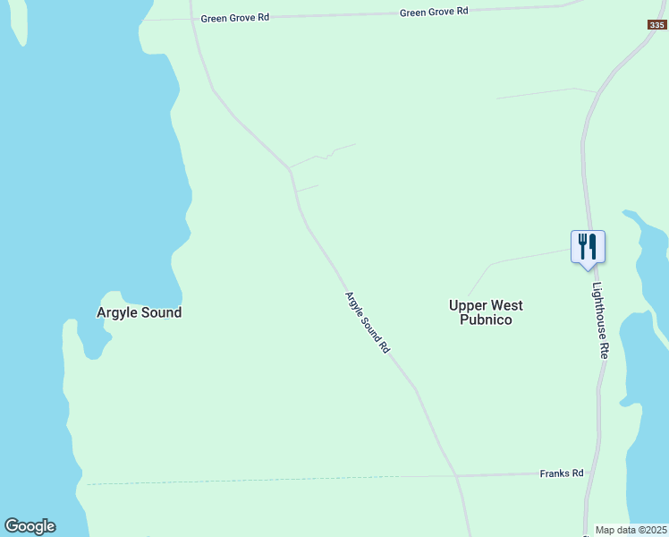 map of restaurants, bars, coffee shops, grocery stores, and more near 1006 Argyle Sound Road in Middle West Pubnico