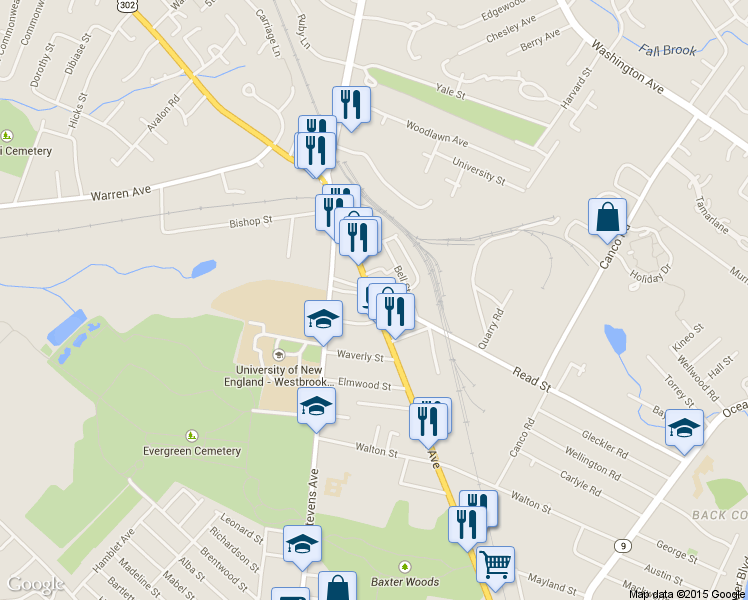 map of restaurants, bars, coffee shops, grocery stores, and more near 10 Adelaide St in Portland
