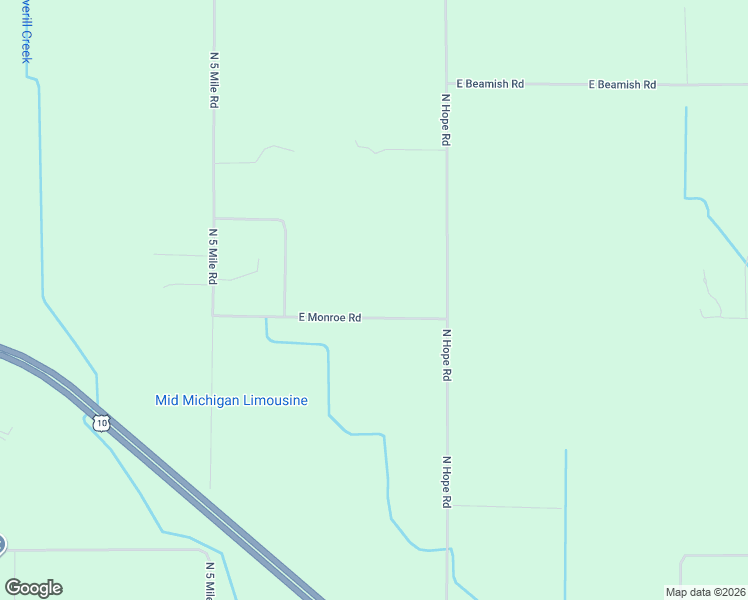 map of restaurants, bars, coffee shops, grocery stores, and more near 679 East Monroe Road in Midland