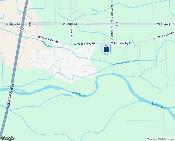 map of restaurants, bars, coffee shops, grocery stores, and more near 7575 West Moon Valley Road in Eagle