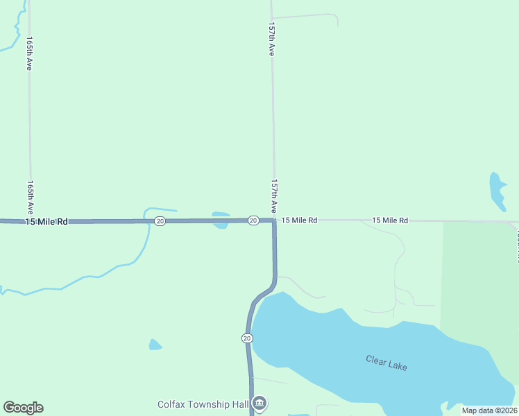 map of restaurants, bars, coffee shops, grocery stores, and more near 15045 157th Avenue in Big Rapids