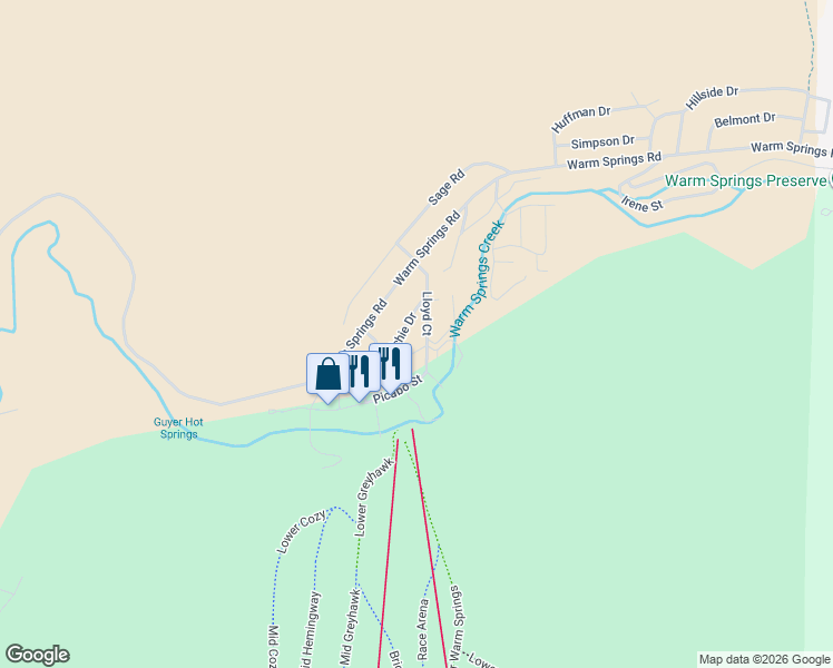 map of restaurants, bars, coffee shops, grocery stores, and more near 117 Ritchie Drive in Ketchum