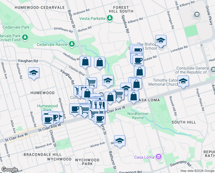 map of restaurants, bars, coffee shops, grocery stores, and more near 10 Tichester Road in Toronto
