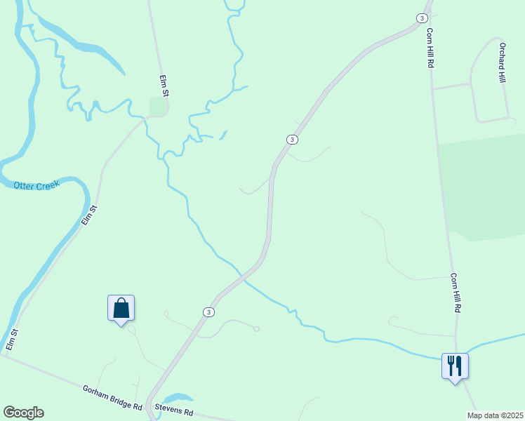 map of restaurants, bars, coffee shops, grocery stores, and more near 1232 Highway 3 in Pittsford
