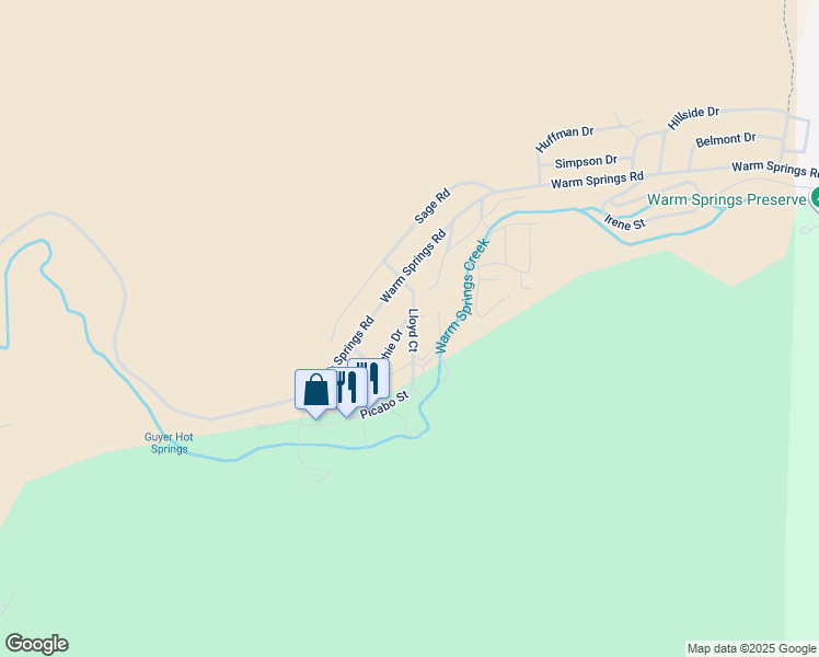 map of restaurants, bars, coffee shops, grocery stores, and more near Prospector Road in Ketchum