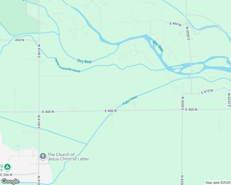 map of restaurants, bars, coffee shops, grocery stores, and more near 4155 East 400 North in Rigby