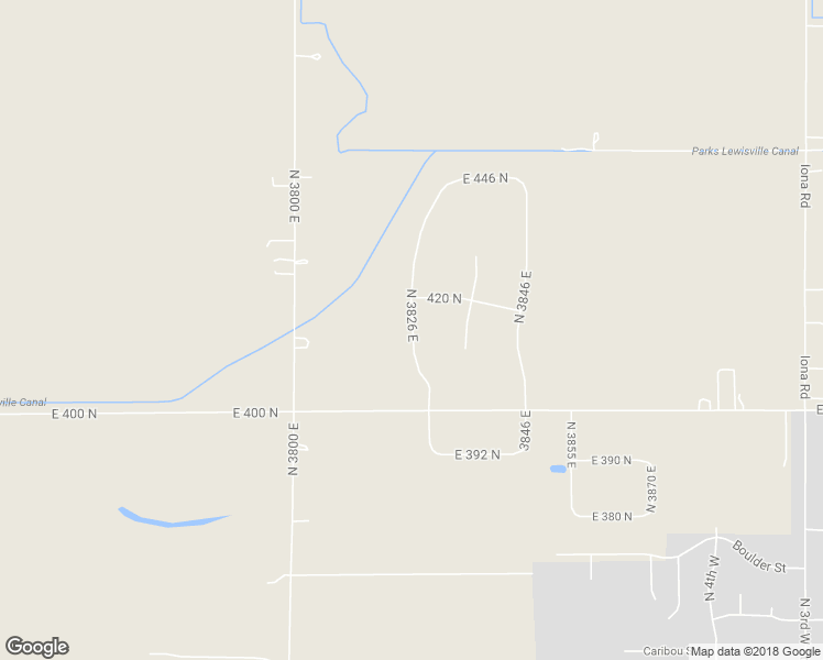 map of restaurants, bars, coffee shops, grocery stores, and more near 418 North 3826 East in Rigby