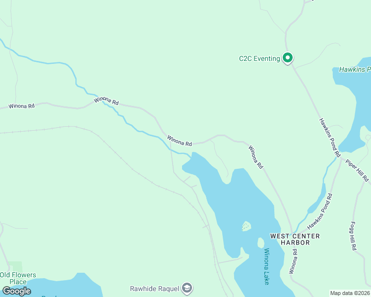 map of restaurants, bars, coffee shops, grocery stores, and more near 838 Winona Road in Center Harbor