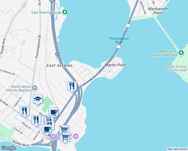 map of restaurants, bars, coffee shops, grocery stores, and more near in Portland