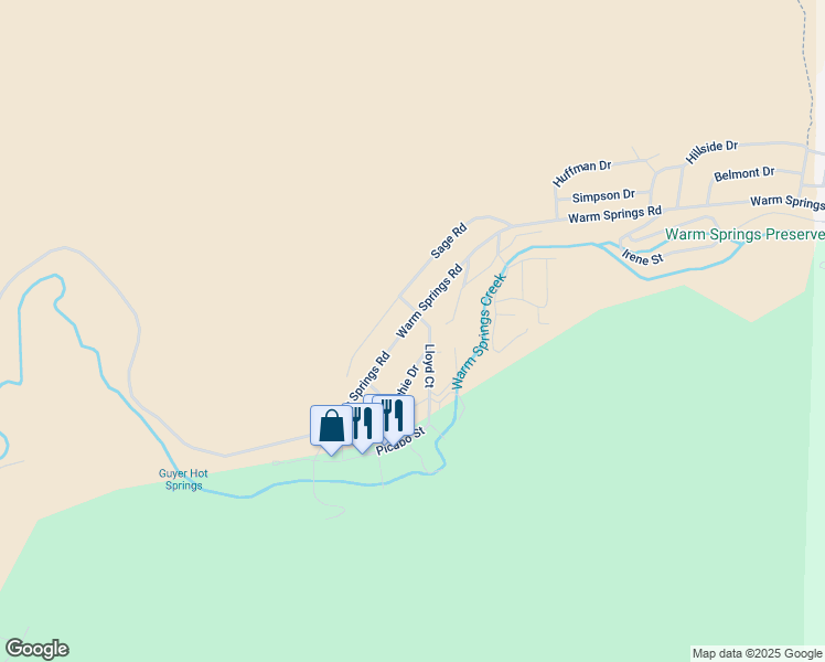 map of restaurants, bars, coffee shops, grocery stores, and more near 3003 Warm Springs Road in Ketchum