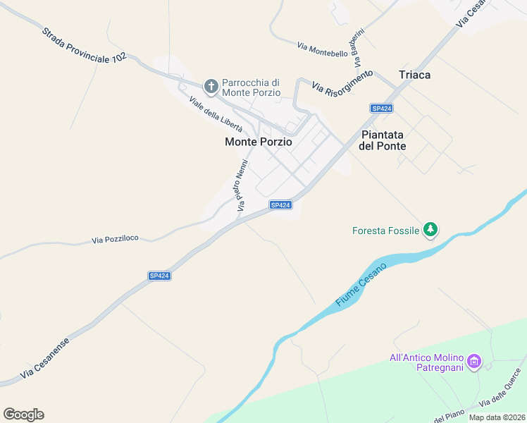 map of restaurants, bars, coffee shops, grocery stores, and more near 51 Via Cesanense in Monte Porzio