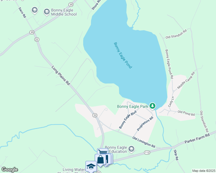 map of restaurants, bars, coffee shops, grocery stores, and more near 52 Sunset Cove Road in Buxton