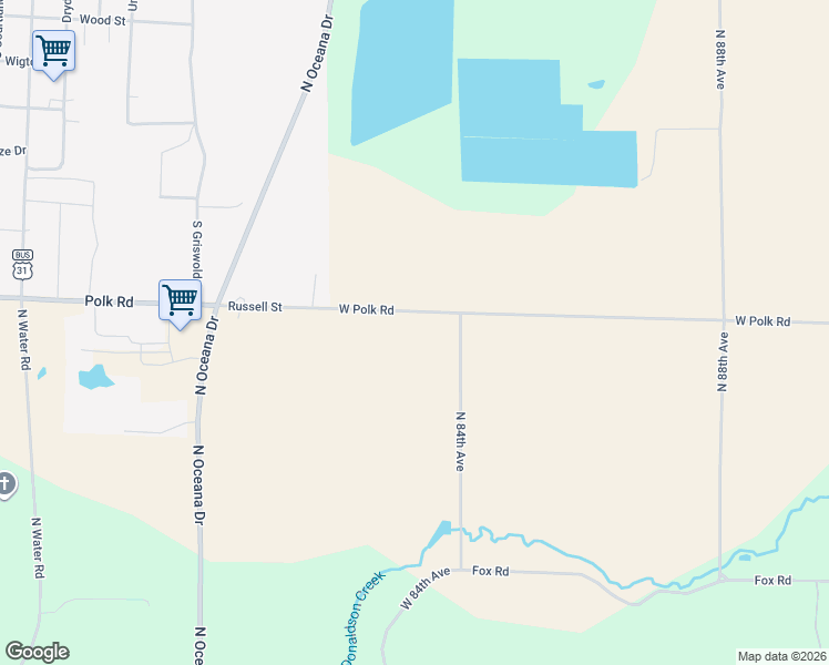 map of restaurants, bars, coffee shops, grocery stores, and more near 2861 West Polk Road in Hart