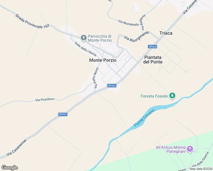 map of restaurants, bars, coffee shops, grocery stores, and more near 51 Via Cesanense in Monte Porzio