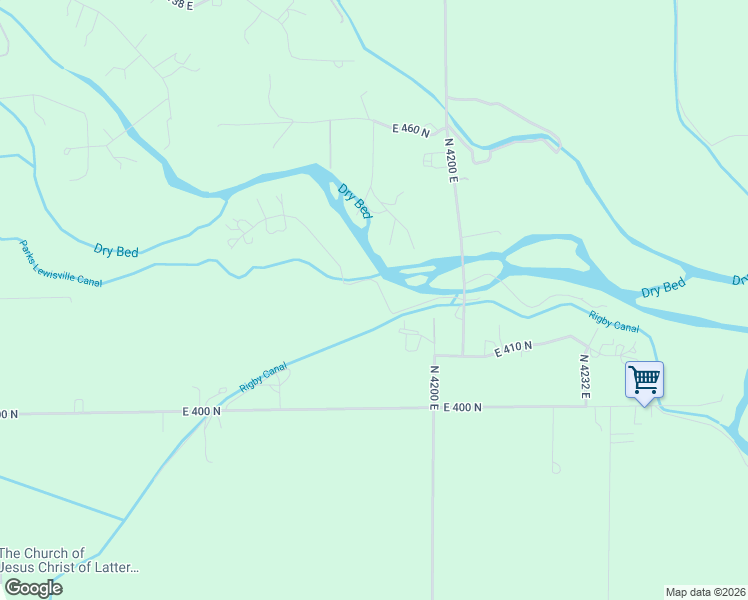 map of restaurants, bars, coffee shops, grocery stores, and more near 4182 East 421 North in Rigby