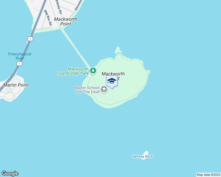 map of restaurants, bars, coffee shops, grocery stores, and more near 1 Mackworth Island in Falmouth