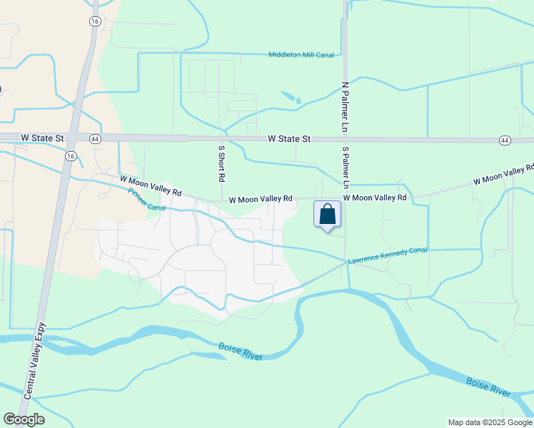 map of restaurants, bars, coffee shops, grocery stores, and more near 7575 West Moon Valley Road in Eagle