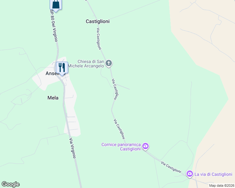 map of restaurants, bars, coffee shops, grocery stores, and more near 26 Via Castiglioni in Città Metropolitana di Firenze