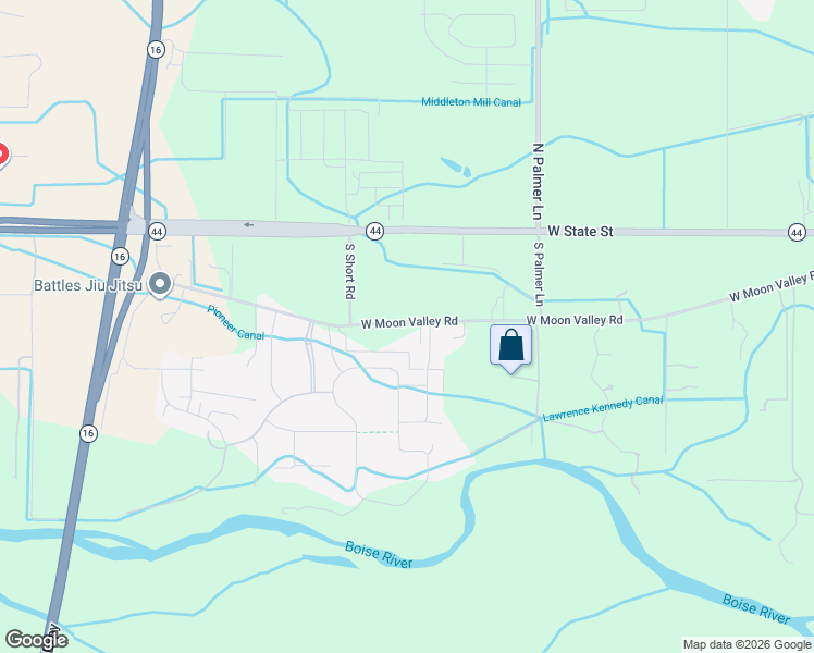 map of restaurants, bars, coffee shops, grocery stores, and more near 7575 West Moon Valley Road in Eagle