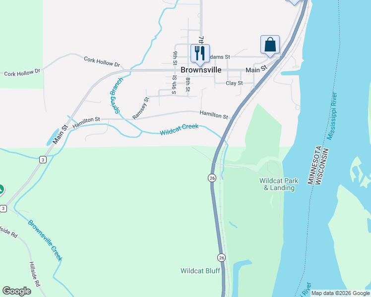 map of restaurants, bars, coffee shops, grocery stores, and more near 14 Leone Lane in Brownsville