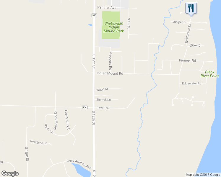 map of restaurants, bars, coffee shops, grocery stores, and more near 1029 Wood Court in Sheboygan