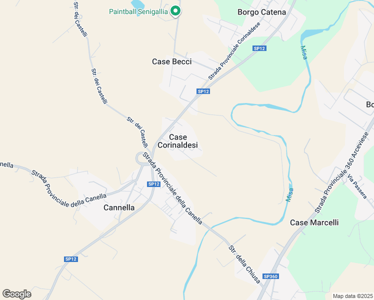 map of restaurants, bars, coffee shops, grocery stores, and more near 107 Strada Provinciale Corinaldese in Case Corinaldesi