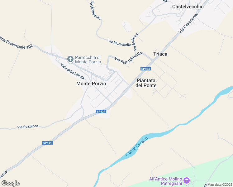 map of restaurants, bars, coffee shops, grocery stores, and more near Strada Statale 424 in Province of Pesaro and Urbino