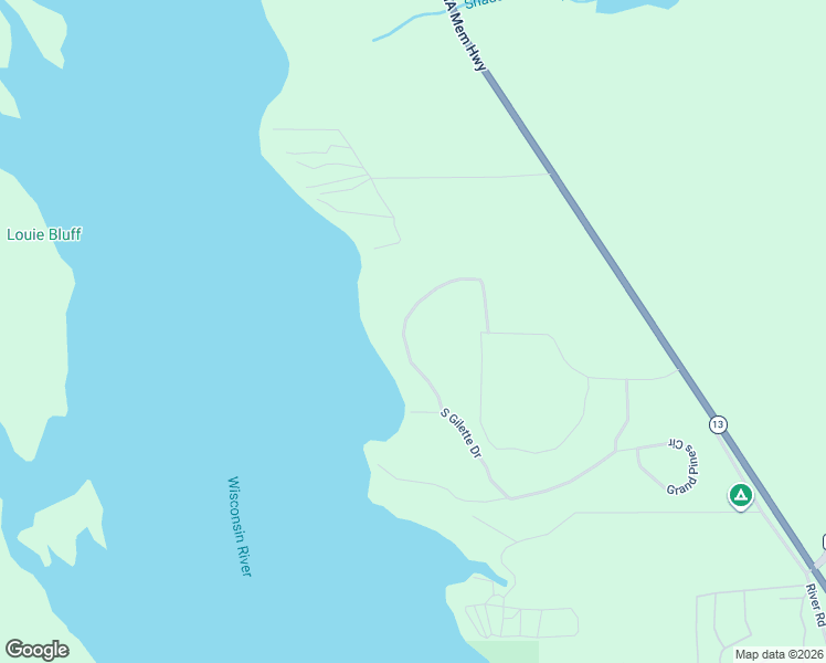 map of restaurants, bars, coffee shops, grocery stores, and more near 1140 Gillette Drive in Wisconsin Dells