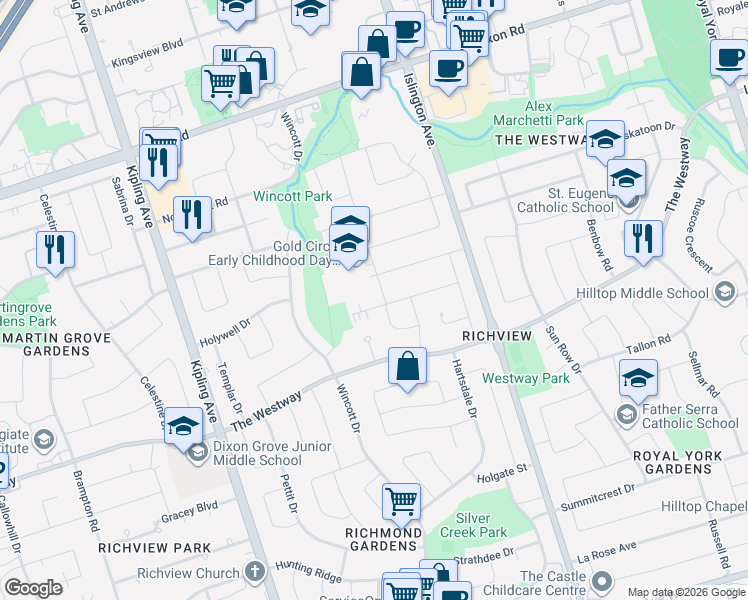 map of restaurants, bars, coffee shops, grocery stores, and more near 34 Paragon Road in Toronto