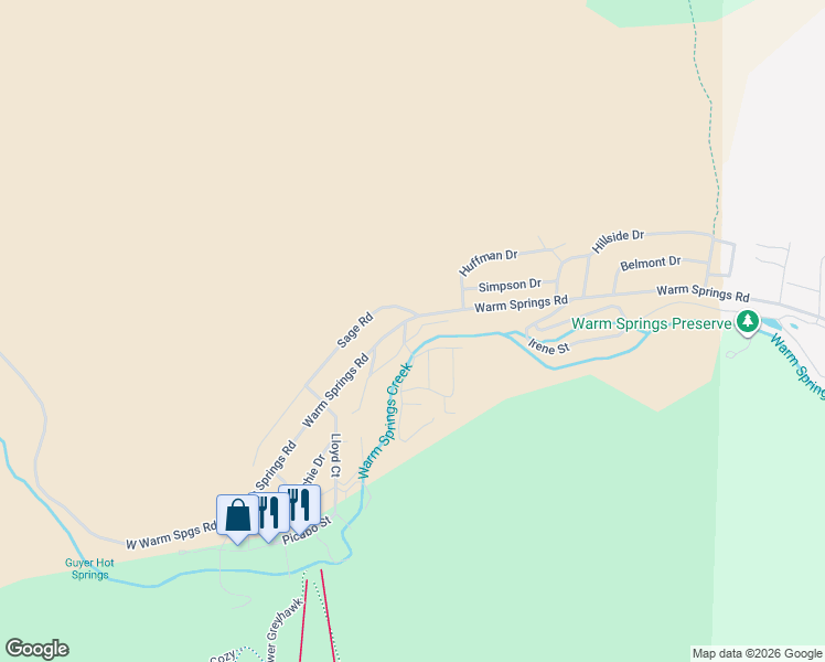 map of restaurants, bars, coffee shops, grocery stores, and more near 2516-2574 National Forest Development Road 227 in Ketchum