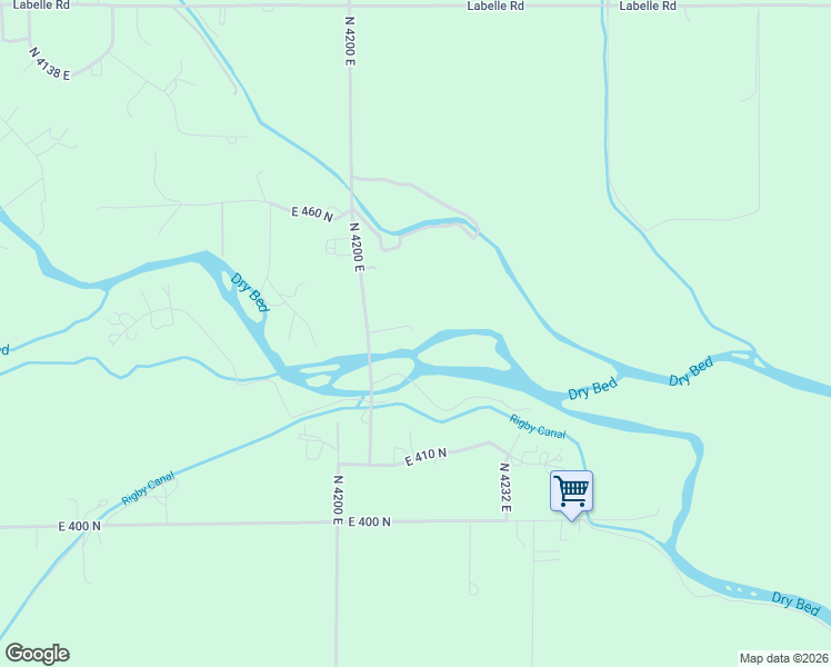 map of restaurants, bars, coffee shops, grocery stores, and more near 436 North 4200 East in Rigby