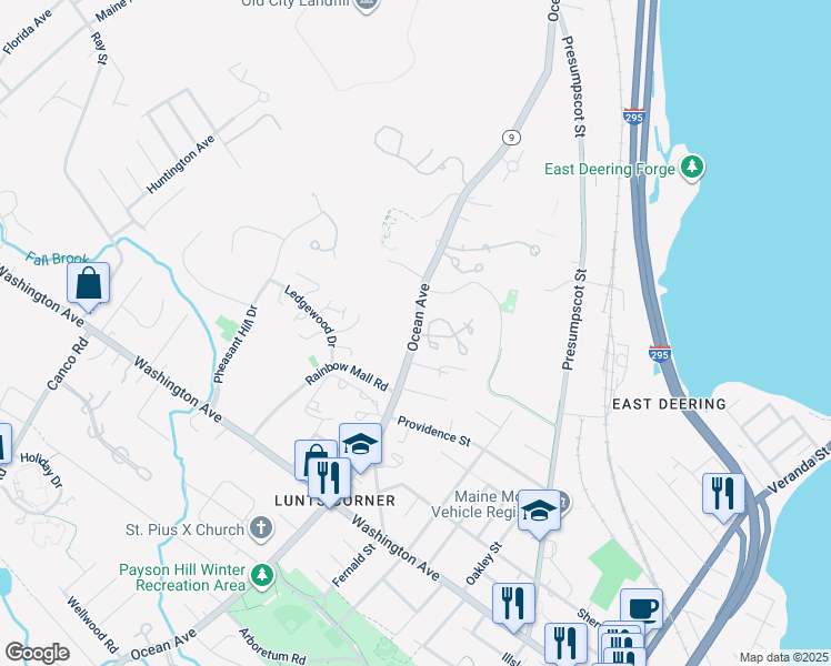 map of restaurants, bars, coffee shops, grocery stores, and more near 752 Ocean Ave in Portland
