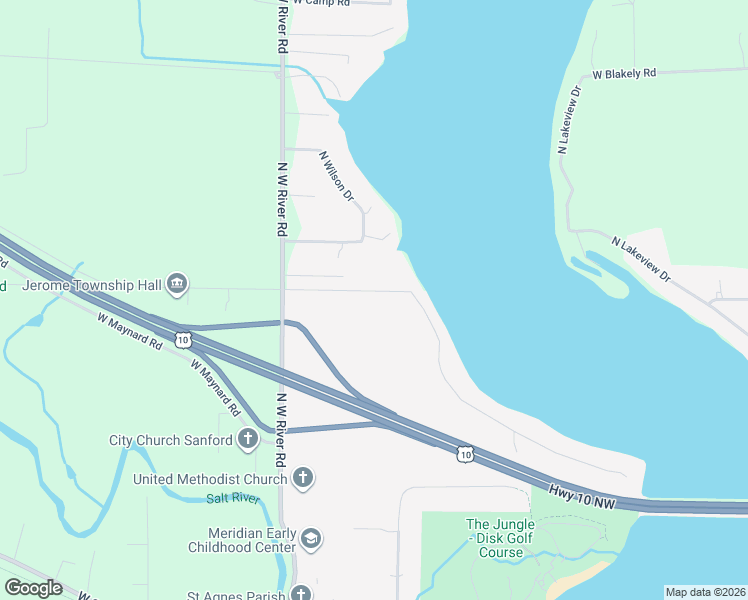 map of restaurants, bars, coffee shops, grocery stores, and more near 565 West Peterson Drive in Sanford