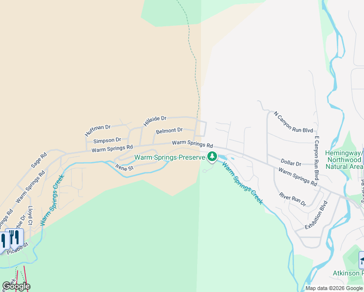 map of restaurants, bars, coffee shops, grocery stores, and more near 250 Bald Mountain Road in Ketchum