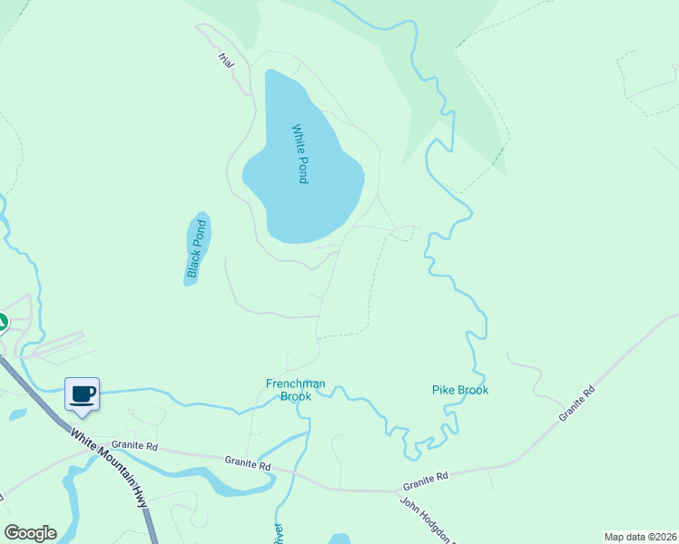 map of restaurants, bars, coffee shops, grocery stores, and more near 32 White Pond Road in Ossipee