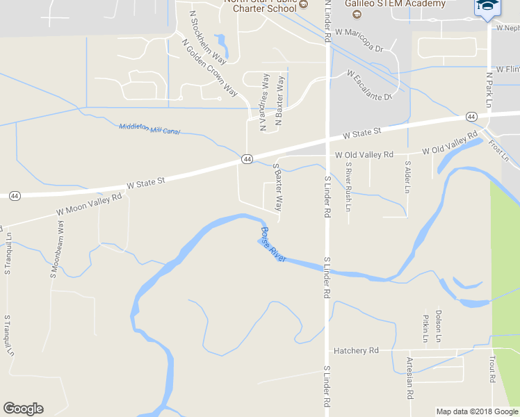 map of restaurants, bars, coffee shops, grocery stores, and more near 5231 West River Springs Street in Eagle