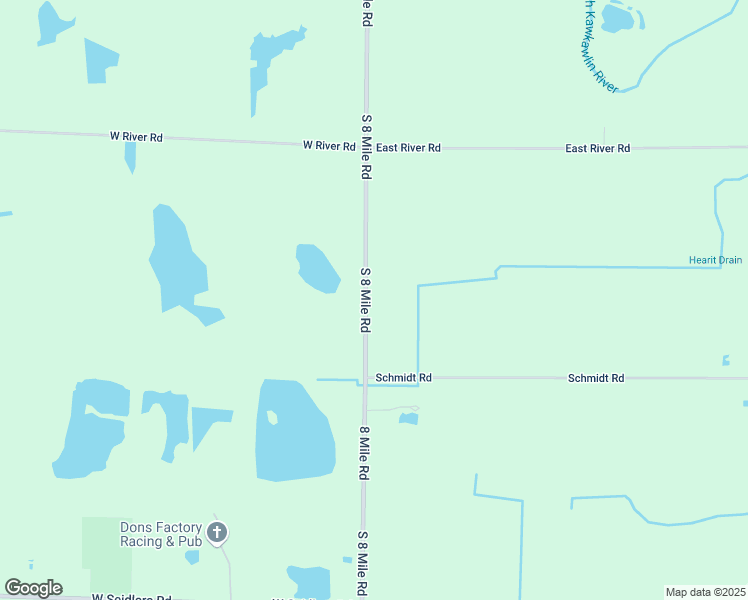 map of restaurants, bars, coffee shops, grocery stores, and more near 1683 South 8 Mile Road in Kawkawlin