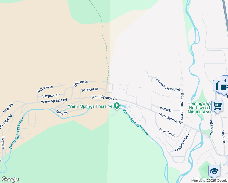 map of restaurants, bars, coffee shops, grocery stores, and more near 124 Short Swing Lane in Ketchum