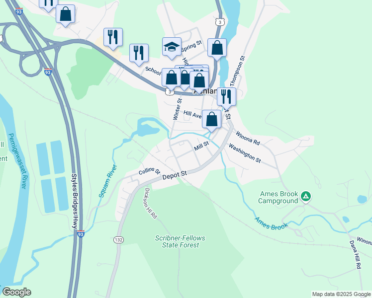 map of restaurants, bars, coffee shops, grocery stores, and more near 4 Glove Street in Ashland