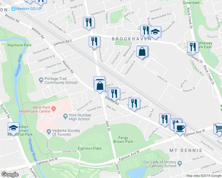 map of restaurants, bars, coffee shops, grocery stores, and more near 18 Nickle Street in Toronto